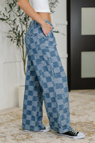 PREORDER: Please Detail Wide Leg Checkered Bottoms Womens