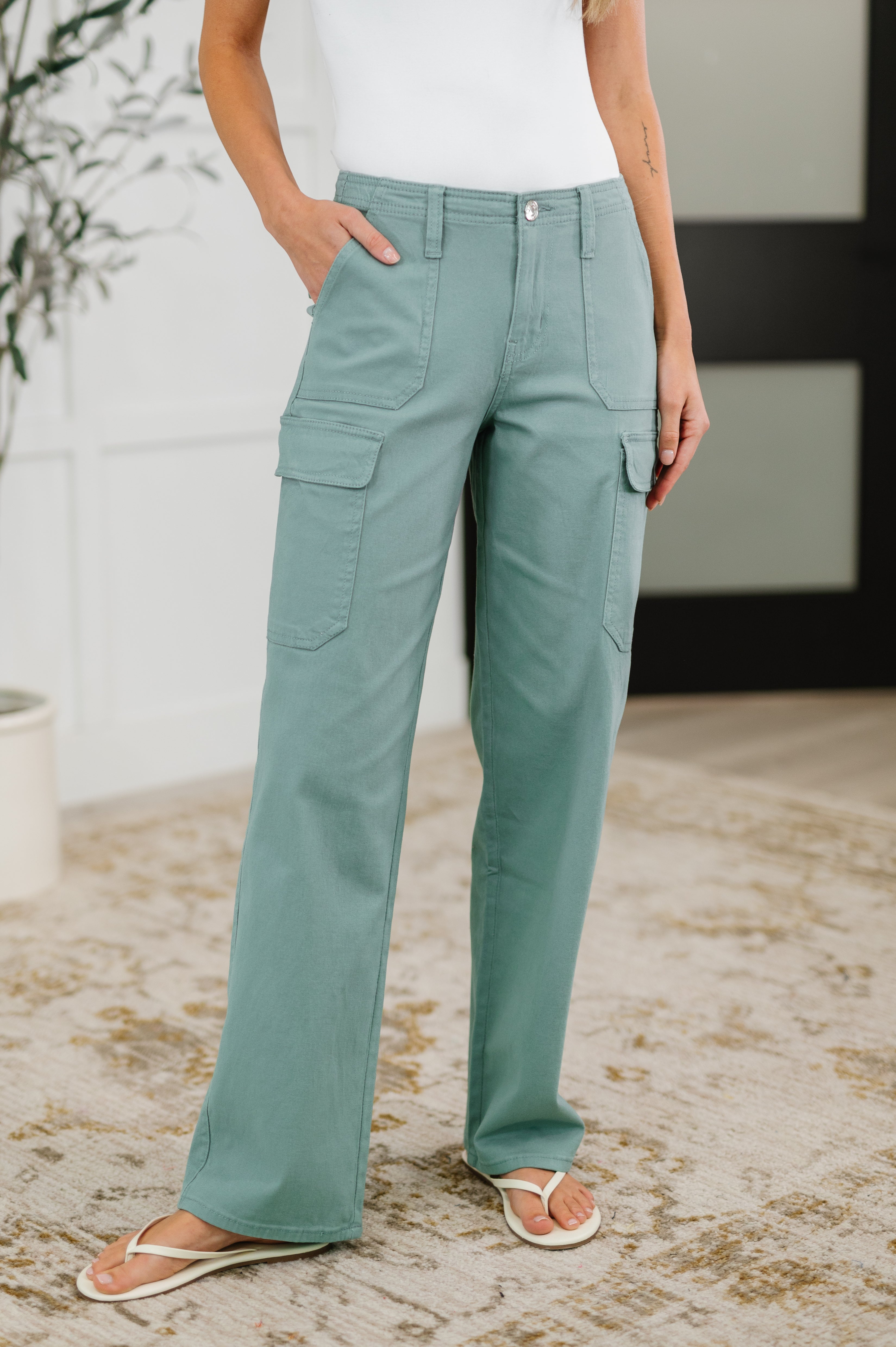 YMI Pocket the Attitude Cargo Bottoms Womens