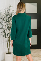 Dear Scarlett Portfolio Quarter Sleeve Dress in Hunter Green Womens