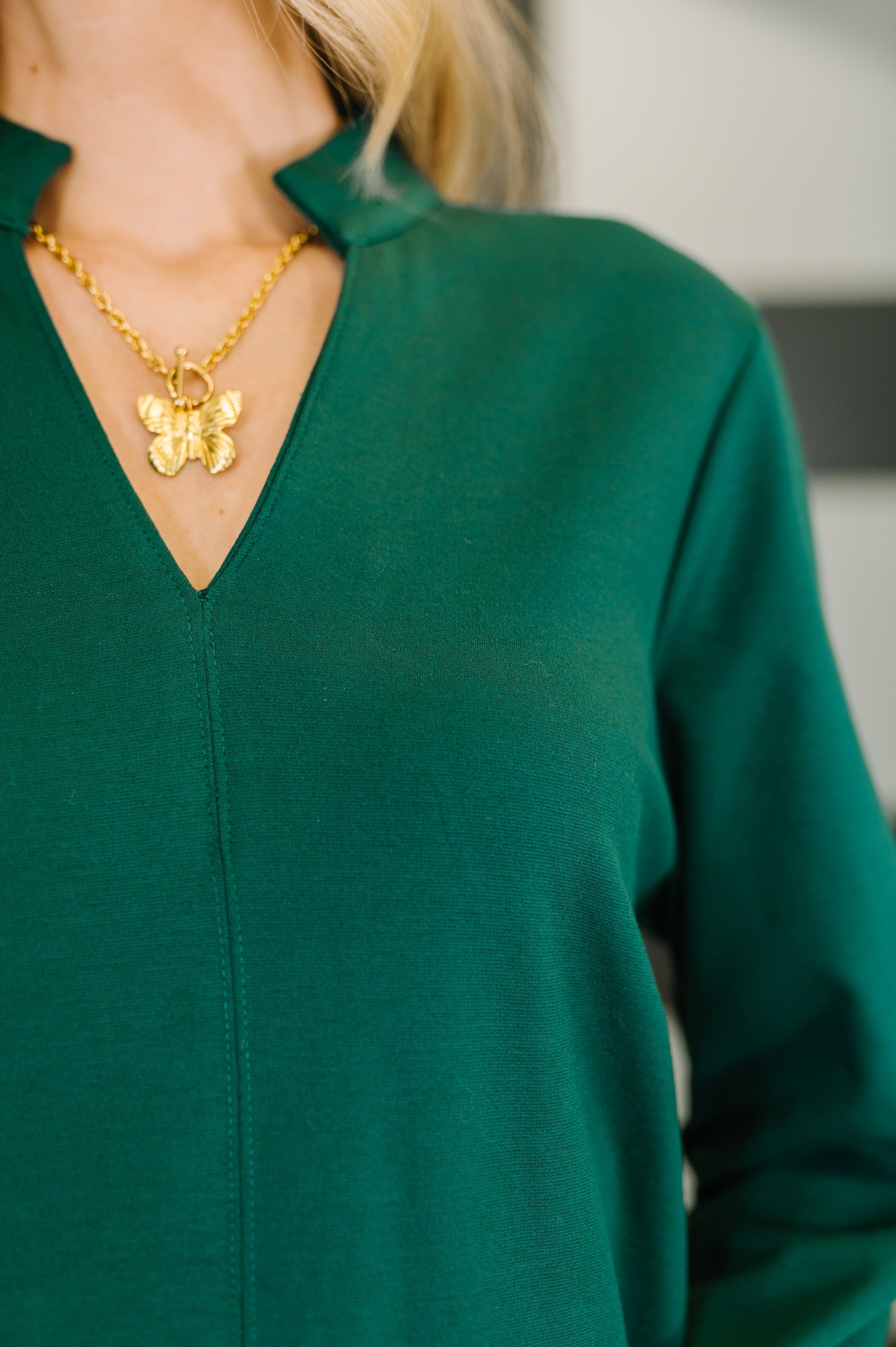 Dear Scarlett Portfolio Quarter Sleeve Dress in Hunter Green 3XL Womens