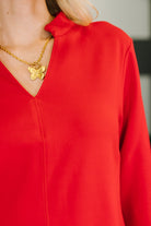 Dear Scarlett Portfolio Quarter Sleeve Dress in Red Womens