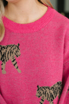 Pretty and Prowling Graphic Pullover in Pink Womens
