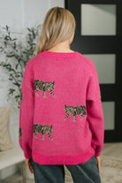Pretty and Prowling Graphic Pullover in Pink Womens