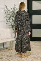 Haptics Promotional Proposal Jersey Knit Collared Dress in Black and Khaki Womens