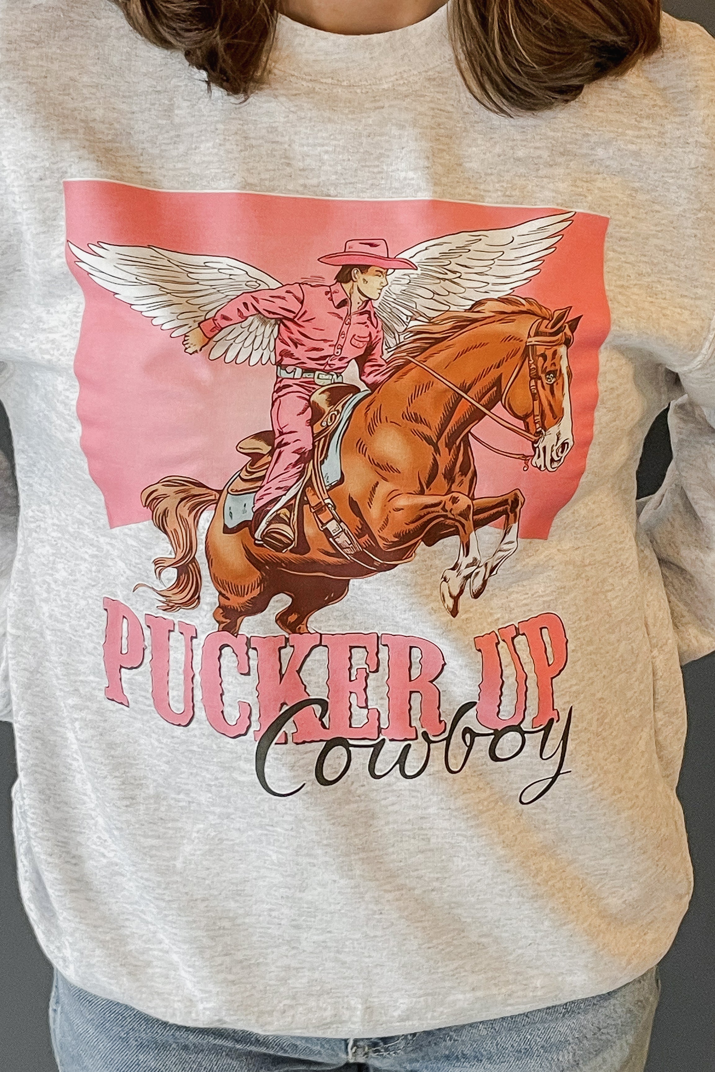 Pucker Up Cowboy Sweatshirt clothing