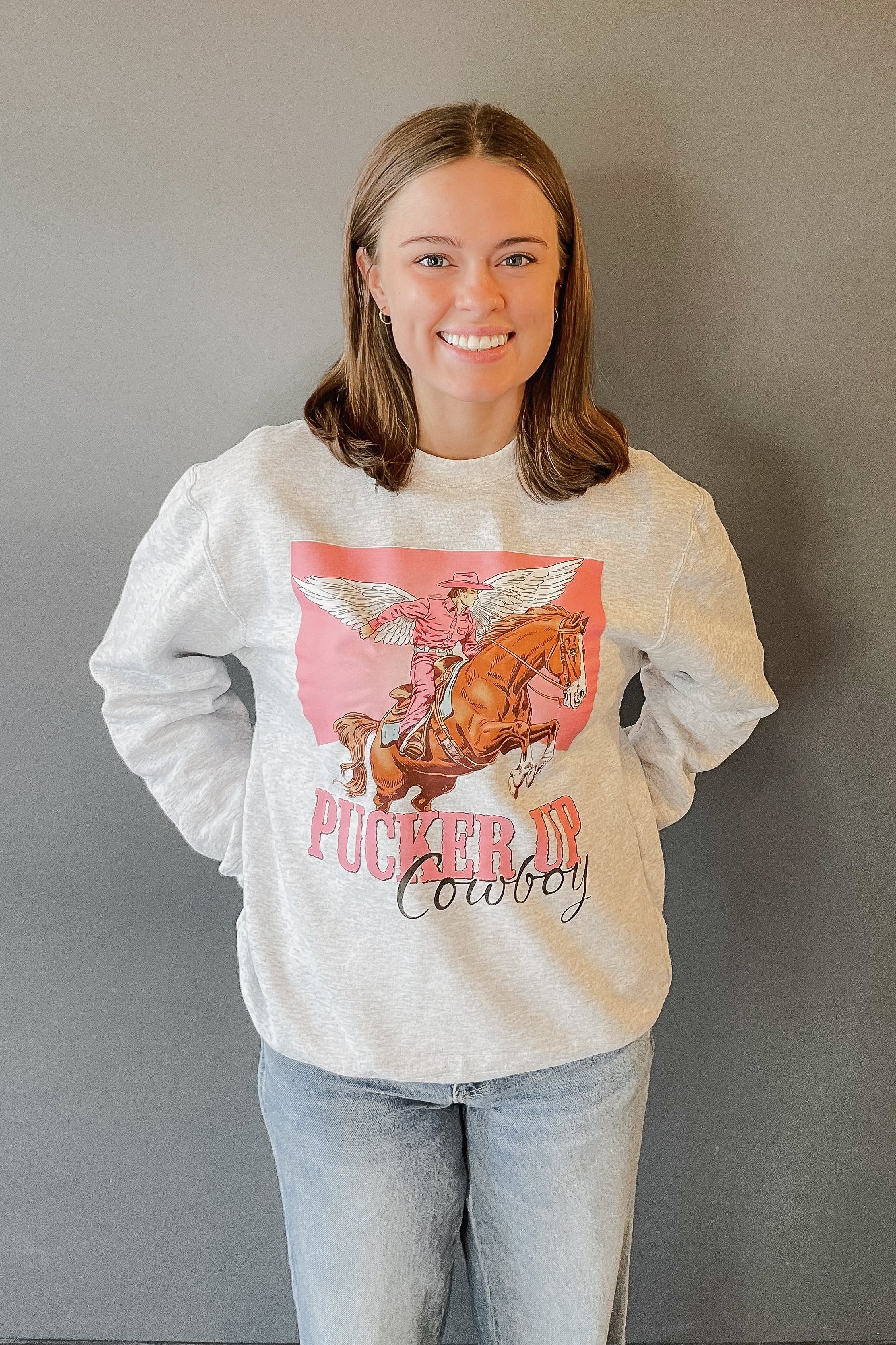 Pucker Up Cowboy Sweatshirt clothing