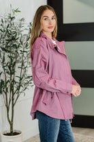 Oddi Puddle Jumper Full Front Zip Up Jacket in Mauve Womens