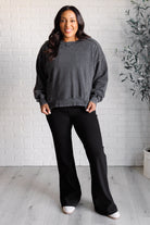 Rae Mode Building Habits Twill Flared Crossover Waist Pant in Black Pants