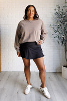 Rae Mode Quick Fix Mineral Wash Crew Neck Pullover in Mocha Shirts & Tops