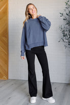 Rae Mode Quick Fix Mineral Wash Crew Neck Pullover in Psychic Shirts & Tops