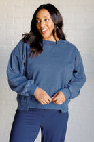 Rae Mode Quick Fix Mineral Wash Crew Neck Pullover in Psychic Shirts & Tops