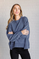 Rae Mode Quick Fix Mineral Wash Crew Neck Pullover in Psychic Shirts & Tops