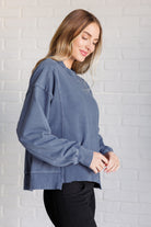 Rae Mode Quick Fix Mineral Wash Crew Neck Pullover in Psychic Shirts & Tops