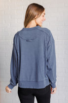 Rae Mode Quick Fix Mineral Wash Crew Neck Pullover in Psychic Shirts & Tops