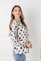 One Eleven North Quick Follow Up Floral Tile Blouse Blouses
