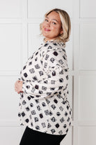 One Eleven North Quick Follow Up Floral Tile Blouse Blouses