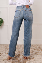 Judy Blue Quinn Mid Rise Cell Phone Pocket Dad Jeans Ave Shops