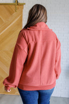 Very J Quite the Impression Half Zip Pullover in Rust Shirts & Tops