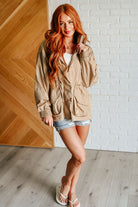 Rae Mode Rain, Rain Go Away Parachute Jacket in Camel Ave Shops