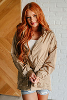 Rae Mode Rain, Rain Go Away Parachute Jacket in Camel Ave Shops