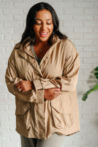 Rae Mode Rain, Rain Go Away Parachute Jacket in Camel Ave Shops