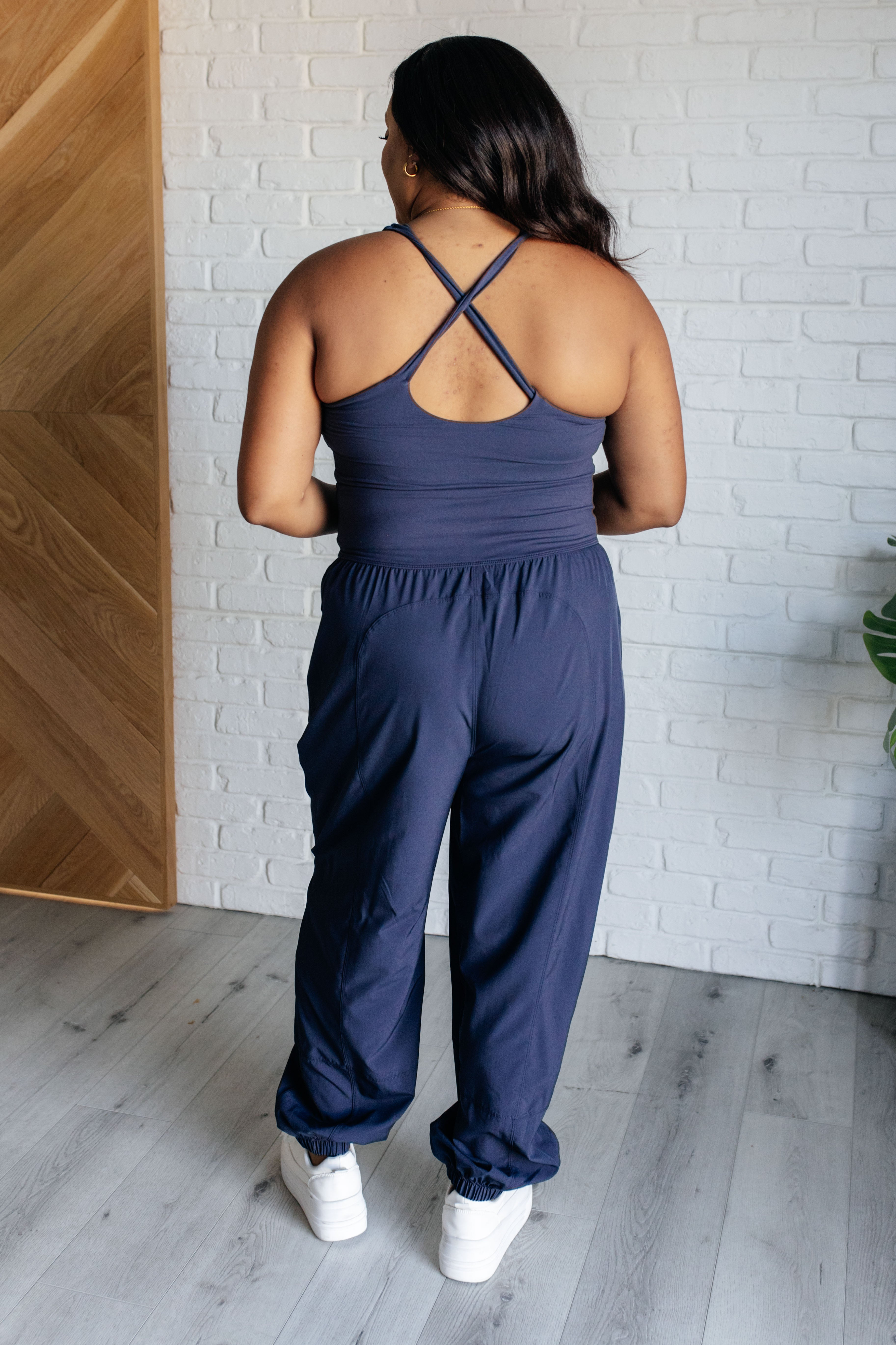 Rae Mode Raising Heart Rate Cut Out Jumpsuit in Navy Ave Shops