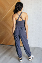 Rae Mode Raising Heart Rate Cutout Jumpsuit in Charcoal Ave Shops