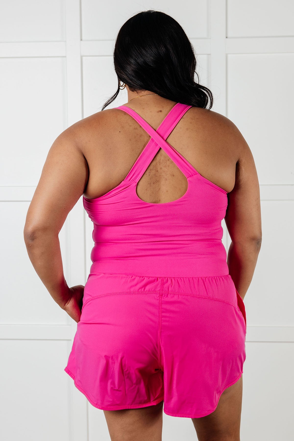 Rae Mode Raising Heart Rate Cutout Runsie In Sonic Pink Activewear