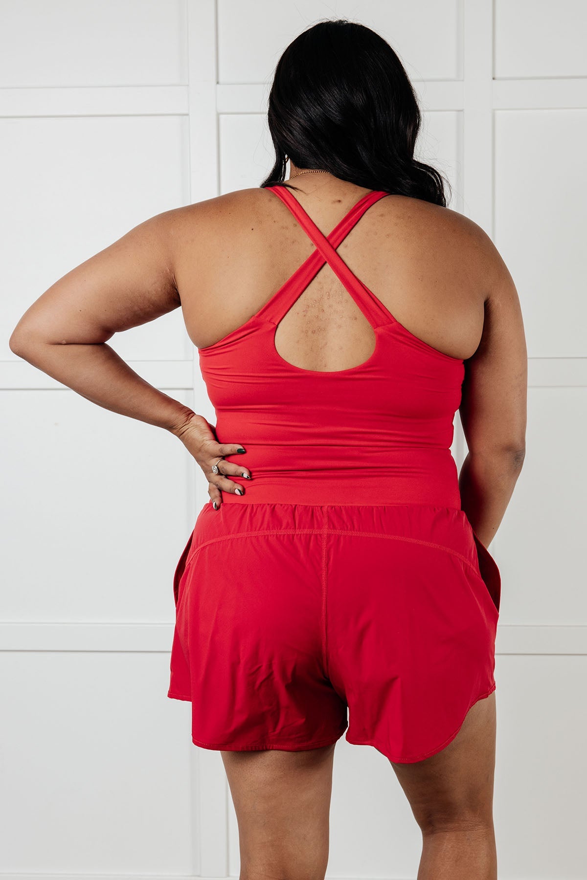 Rae Mode Raising Heart Rate Cutout Runsie In True Red Activewear