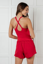 Rae Mode Raising Heart Rate Cutout Runsie In True Red Activewear