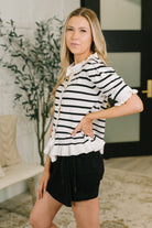 One Eleven North Rational Ruffle Textured Knit Blouse Womens