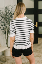 One Eleven North Rational Ruffle Textured Knit Blouse Womens