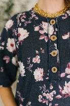 Heimish Really Simple Floral Henley Top Womens