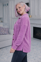 Reborn J Your Ribbed Button Magenta Jacket