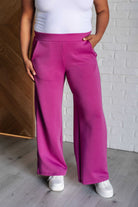 Dear Scarlett Resort Travel Wide Leg Crop Pant in Magenta 3XL Ave Shops