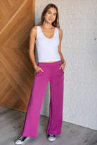 Dear Scarlett Resort Travel Wide Leg Crop Pant in Magenta Ave Shops