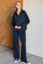 Dear Scarlett Resort Travel Wide Leg Crop Pant in Navy Ave Shops