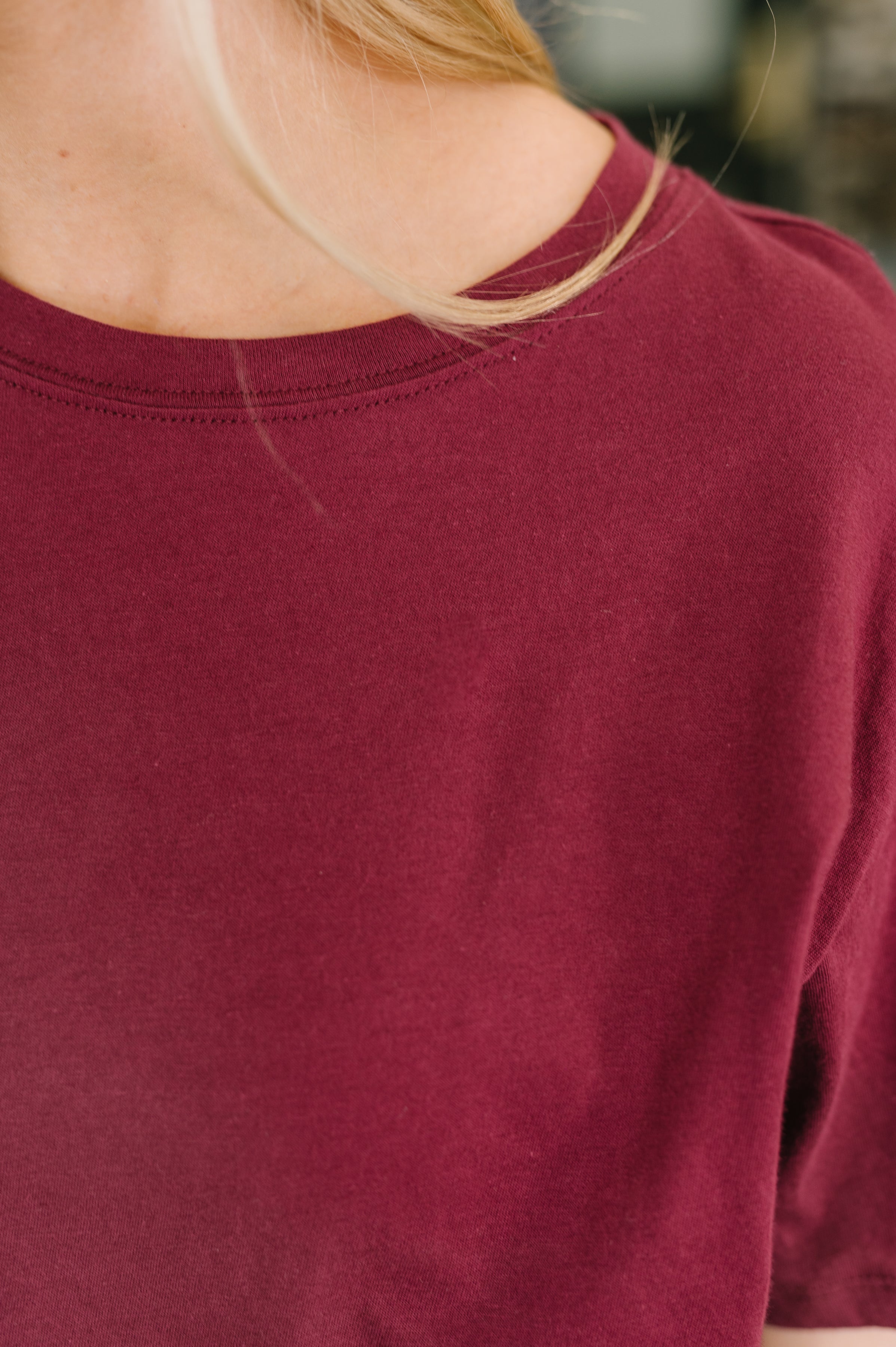 Zenana Rest Assured Basic Relaxed Tee in Cabernet Womens