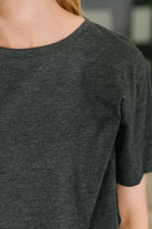 Zenana Rest Assured Basic Relaxed Tee in Charcoal Womens
