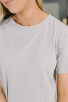 Zenana Rest Assured Basic Relaxed Tee in Heather Grey Womens