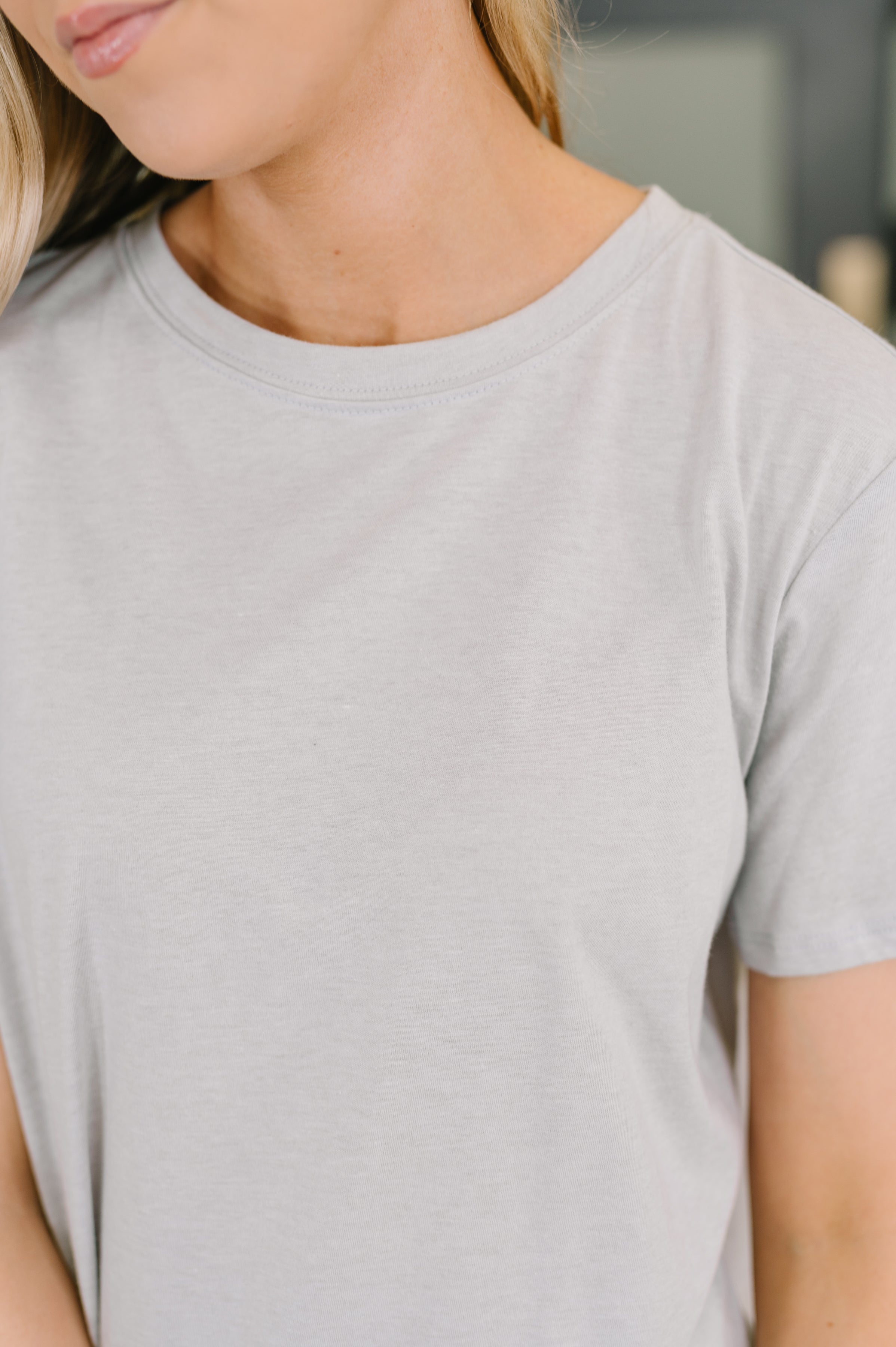 Zenana Rest Assured Basic Relaxed Tee in Heather Grey Womens