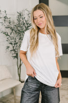Zenana Rest Assured Basic Relaxed Tee in White Womens
