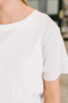Zenana Rest Assured Basic Relaxed Tee in White Womens