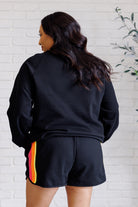 One Eleven North Retro Rainbow Shorts Set in Black Sets