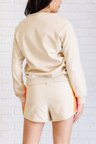 One Eleven North Retro Rainbow Shorts Set in Tan Sets