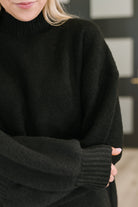 Zenana Right to the Core High Neck Pullover in Black Womens
