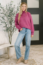 Zenana Right to the Core High Neck Pullover in Light Plum Womens