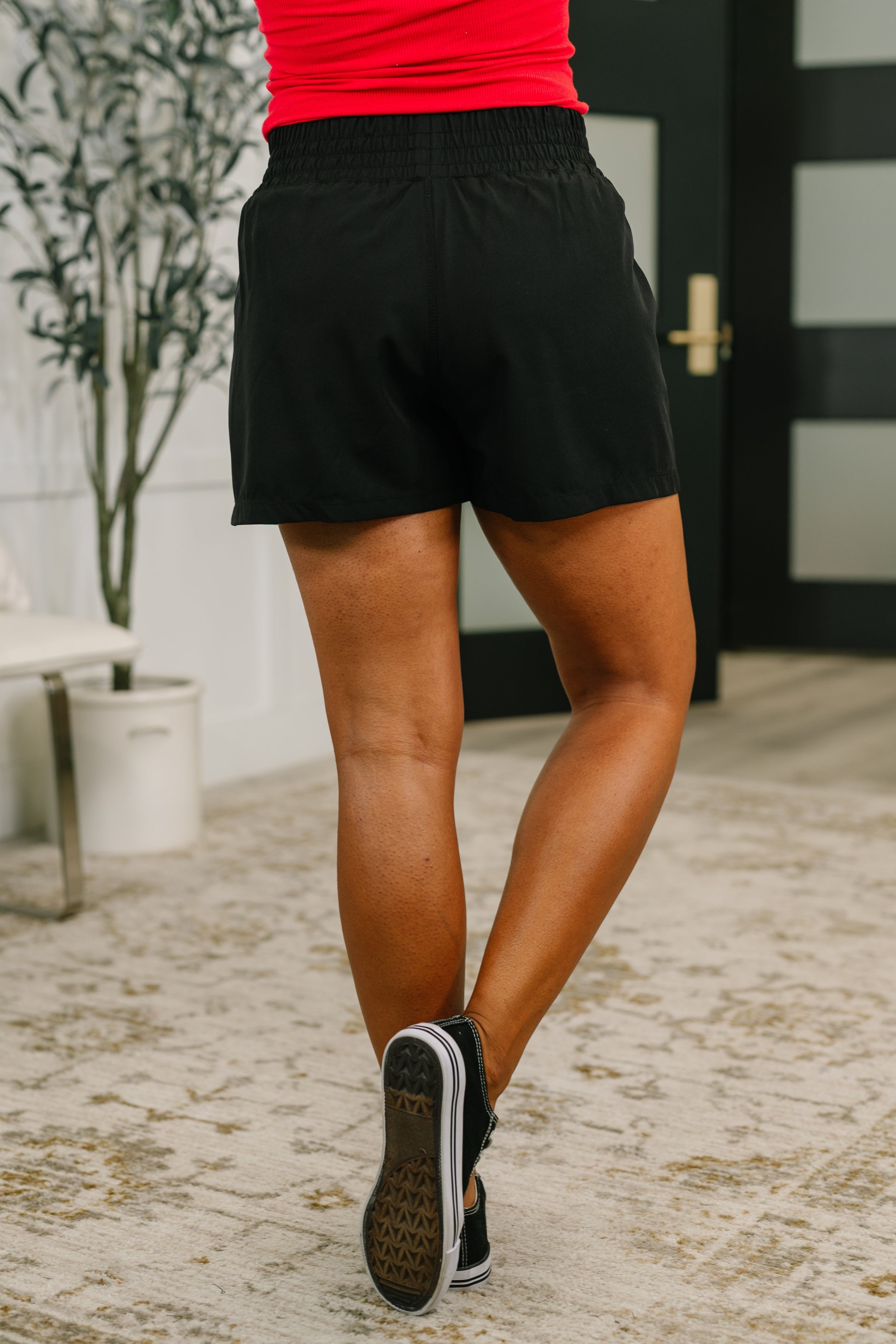 Rile Me Up High Waisted Shorts in Black Womens