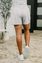Rile Me Up High Waisted Shorts in Light Grey Womens