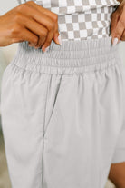 Rile Me Up High Waisted Shorts in Light Grey Womens